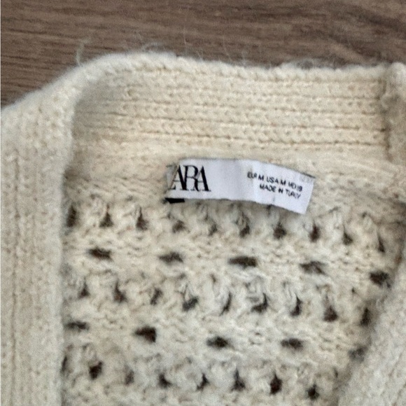 Zara Open Weave Button Front  Balloon Sleeve Cardigan - M - Picture 8 of 10